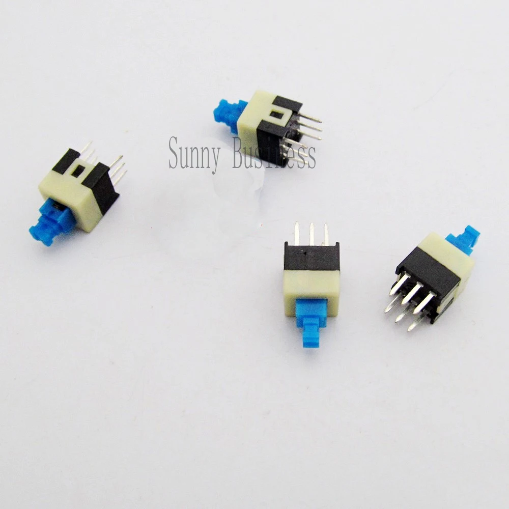 30pcs/lot Square 7x7x12mm 6 Pin DPDT Mini Push Button Self-locking Switch G64 Multimeter Switch