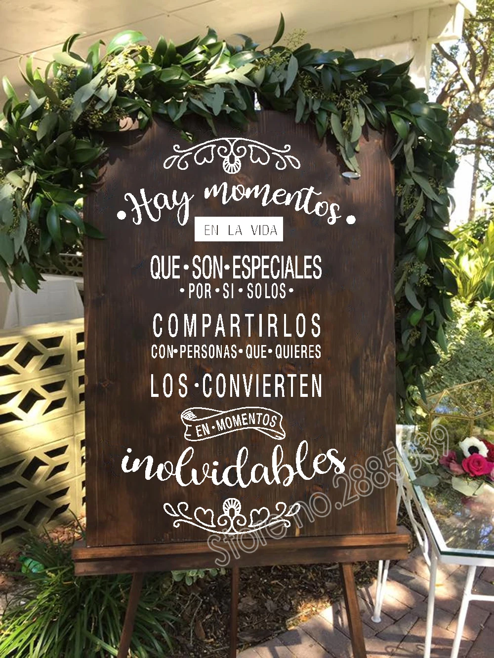 Spanish Wedding Wall Stickers Hay momentos EN LA VIDA Art Quote Decals Wedding Board Glass Decor Vinyl Wallpaper Removable LC676