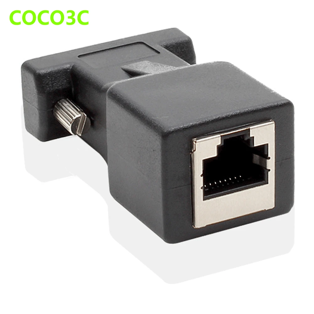 DB15 VGA Video Female to RJ45 CAT5 CAT6 Female Connector Card VGA RGB HDB Extender to LAN RJ45 Network Ethernet Cable Adapter