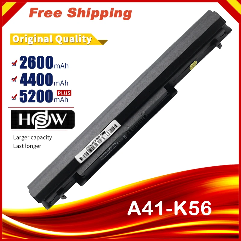 

4400mAh A41-K56 battery For Asus k56cb A46CB A56CB E46CB K46CB K56CB R405CB R505CB S40CB S46CB S505CB S56CB A46CM A56CM K46CM