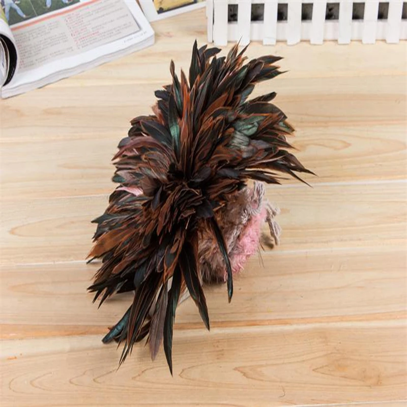 5pcs/lot 12-15cm/5-6 inch Cheap Decolorizing Natural Grizzly Rooster coque Feathers Hair Extensions chicken tails plumes crafts