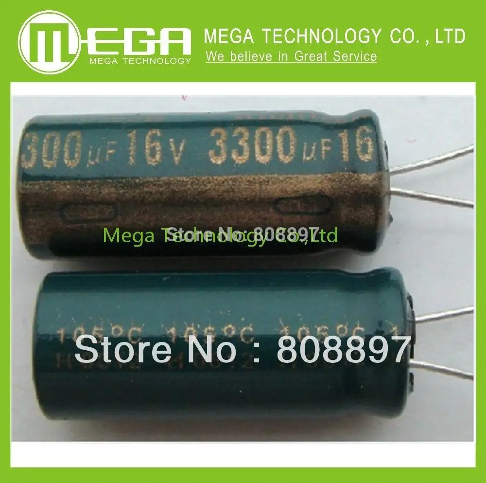 50pcs 3300UF 16V 10X24mm electrolytic capacitor