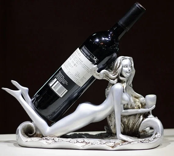 Sexy Naked Beauty Figurine Wine Rack Ornamental Stripper Statue Bottle Rest Barware Utensil Home Decor Craft Present Accessories