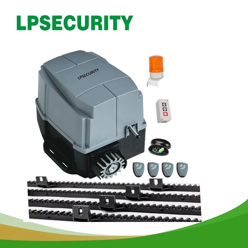 LPSECURITY intensive use best quality 1200kg automatic sliding gate opener motor with 4m or 5m nylon racks