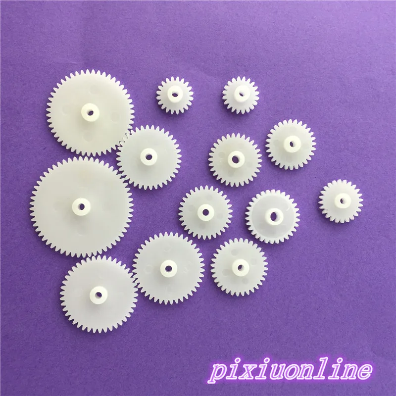 12pcs K004Y DIY Plastic Shaft Gear Set Single Layer Transmission Gear Robot Parts  High Quality On Sale image 2