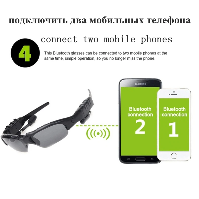 Wireless Bluetooth Sunglasses Headset Earbud Stereo Headphone With Microphone Outdoor Polarized Glass For Phone