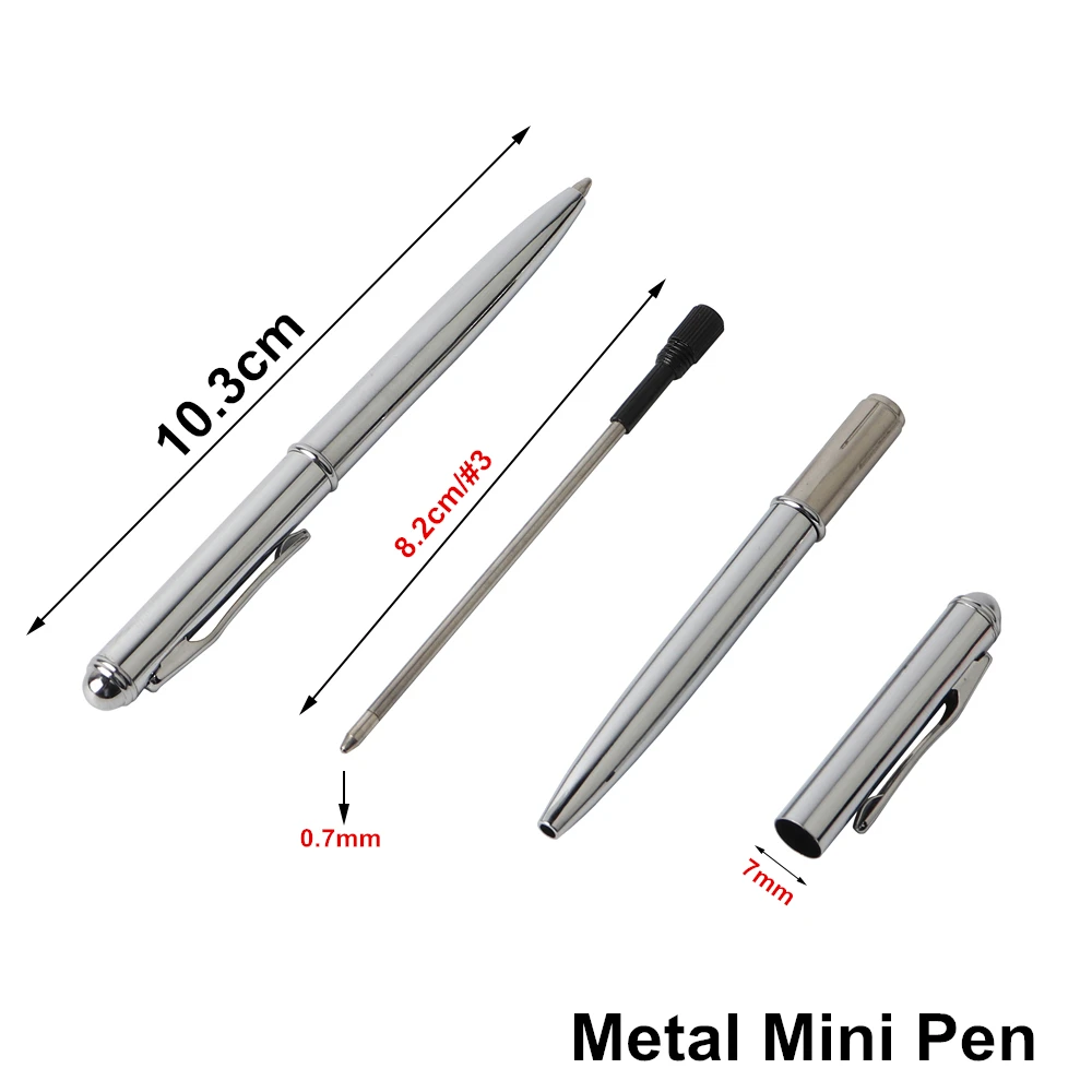 2PCS Mini Metal Ballpoint Pen Rotating Pocket-size Pen Portable Ball Point Small Pen Small Oil Exquisite Brief Pens For School