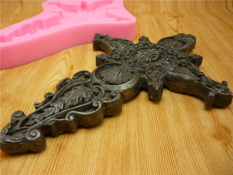 Roman pattern cross silicone mold handmade DIY flipped aromatherapy candle resin gypsum concrete crystal drop glue mold