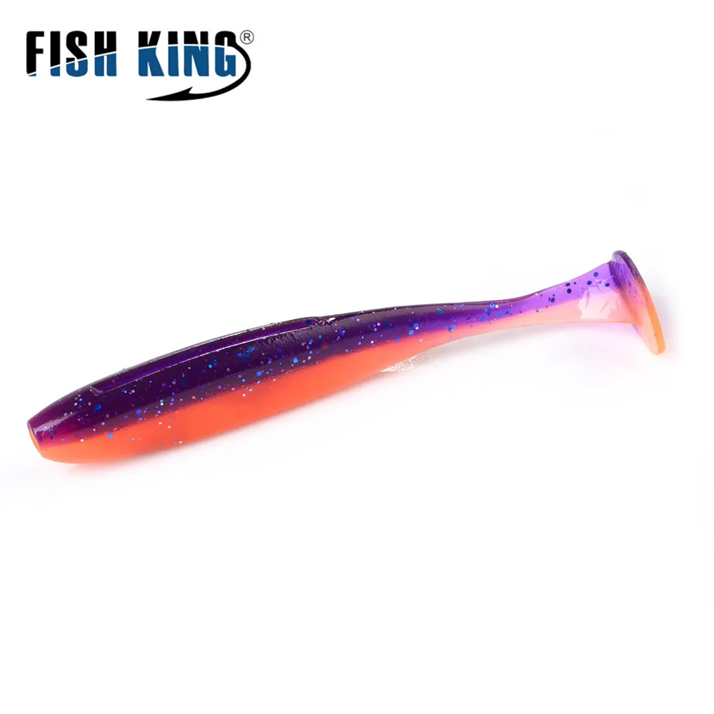 FISH KING 7.5/10cm Silicone Bait Worm T Tail Soft Fishing Lure 8-20pcs Jigging Shad Artificial Fishing Bait Bass Wobblers