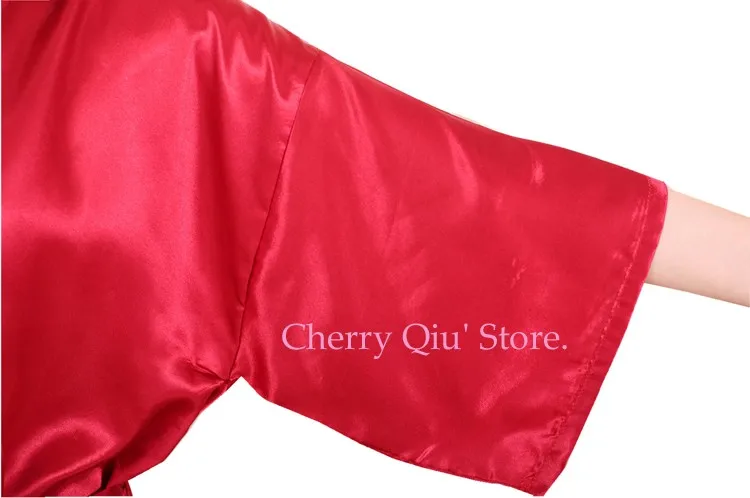 حجم كبير S-XXL 2016 رايون طويل رداء المرأة كيمونو الساتان رداء طويل مثير الملابس الداخلية ثوب النوم الساخن مع حزام