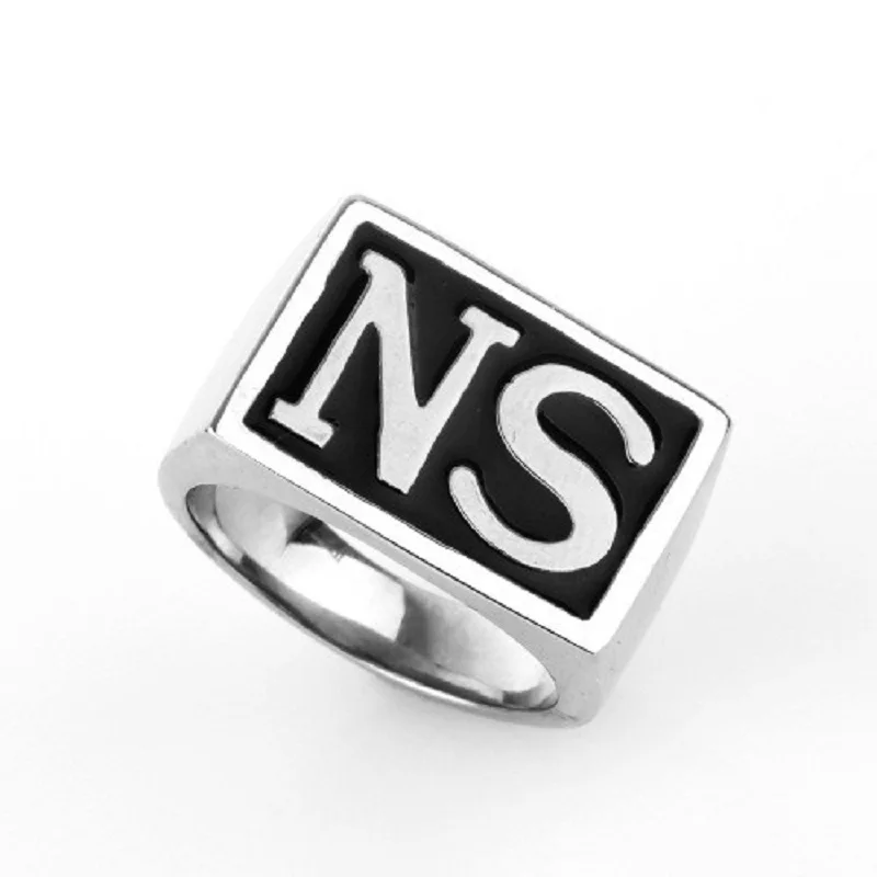 2Pcs Men SONS Ring 316L Stainless Steel SO NS Silver Color Size 7-15 Wedding Biker Motor
