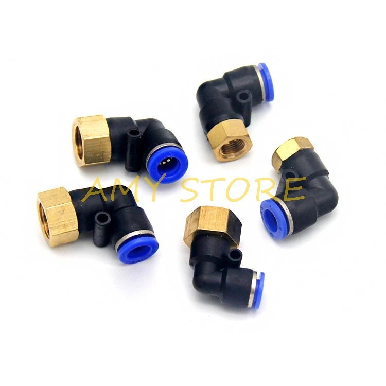 PLF 4 6 8 10 12mm OD Air Schlauch Tube-M5 1/8 "1/4" 3/8 "1/2" BSPT gewinde Pneumatische Weibliche Ellenbogen Stecker Schnell Push In Armaturen