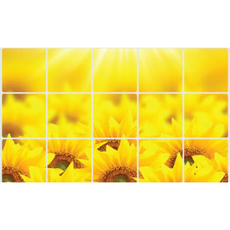 Kitchen Oil-Proof Wall Sticker Sunflower Waterproof Poster Mural Home Decor Wallpaper Prevent High Temperatures Wall Art Decal