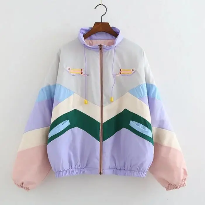 

Fall new product stitching color sunscreen jacket female