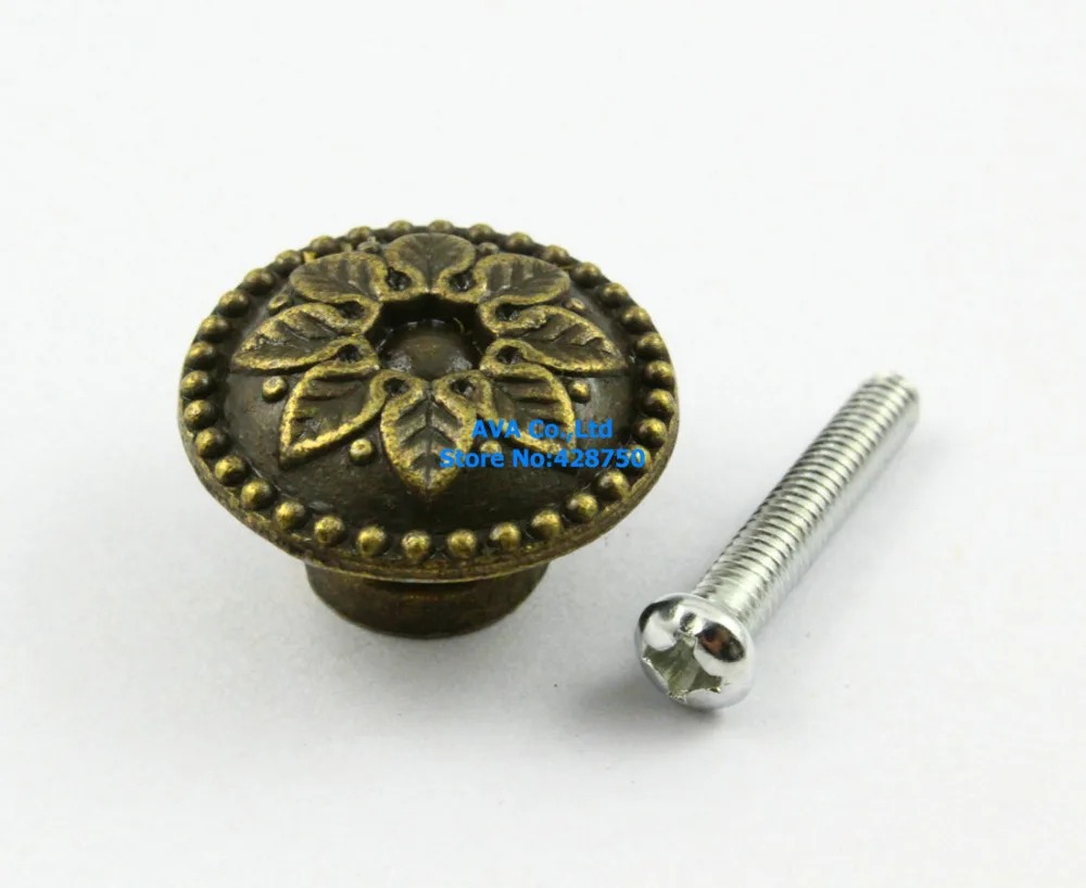 

20 Pieces Antique Brass Furniture Handle Cabinet Knob Jewelry Box Handle Knob Drawer Pull / 24x15mm