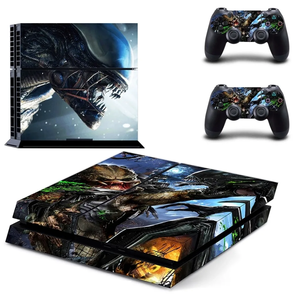 Alien vs Predator PS4 Skin Sticker Decal For Sony PlayStation 4 Console and 2 Controllers PS4 Skin Sticker Vinyl