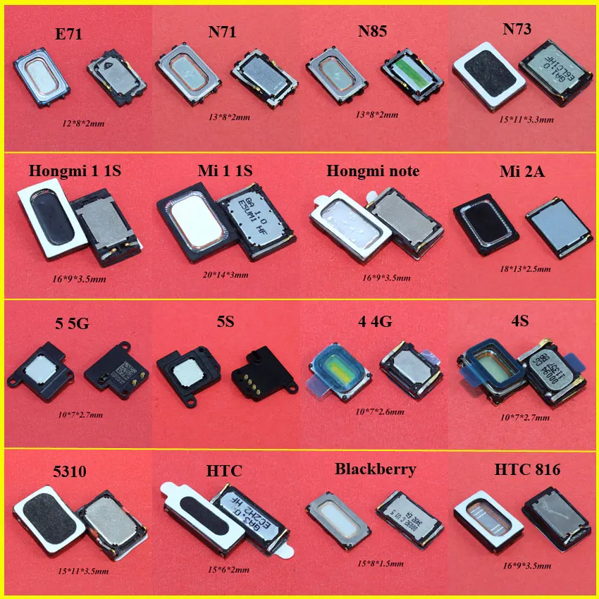 16models Earpiece Loudspeaker for Iphone 4 4s 5 5s for Xiaomi 1 1S 2A Hongmi 1 1S Note for Nokia E71 N71 N73 N85 HTC 816