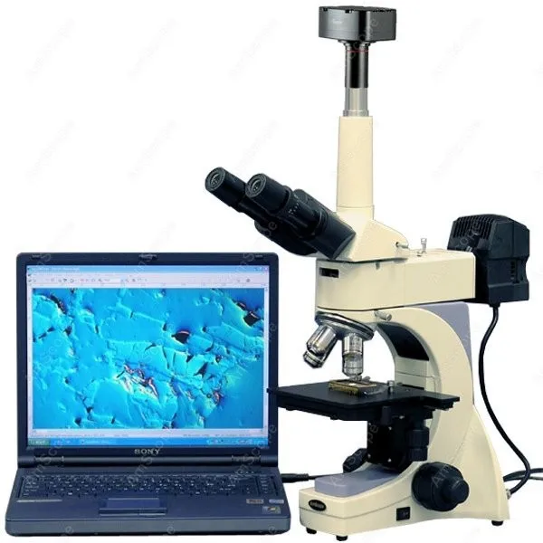 Infinity Plan Metallurgical Microscope--AmScope Supplies 40X-800X Infinity Plan Metallurgical Microscope + 5MP Digital Camera