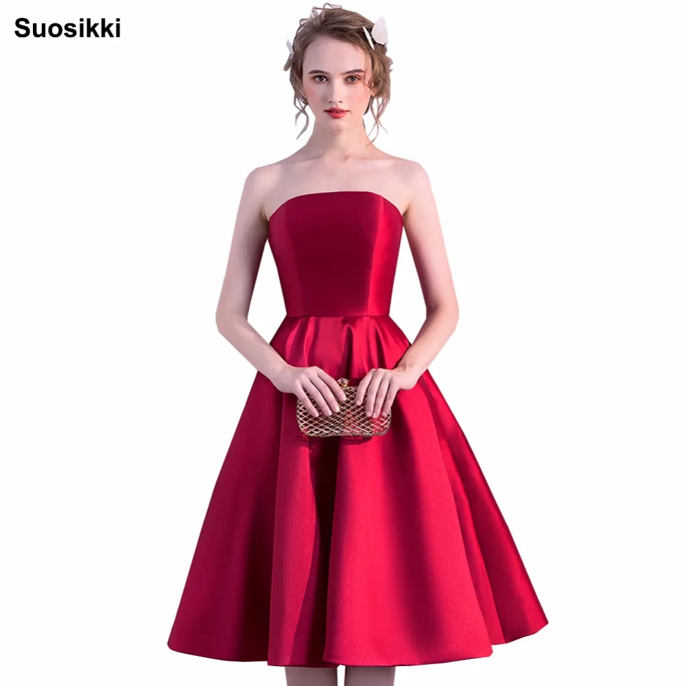 Suosikki A-Line Prom Dresses  Sexy Backless Lace-Up Knee-Length Party Dresses short Prom Gown Real Photos