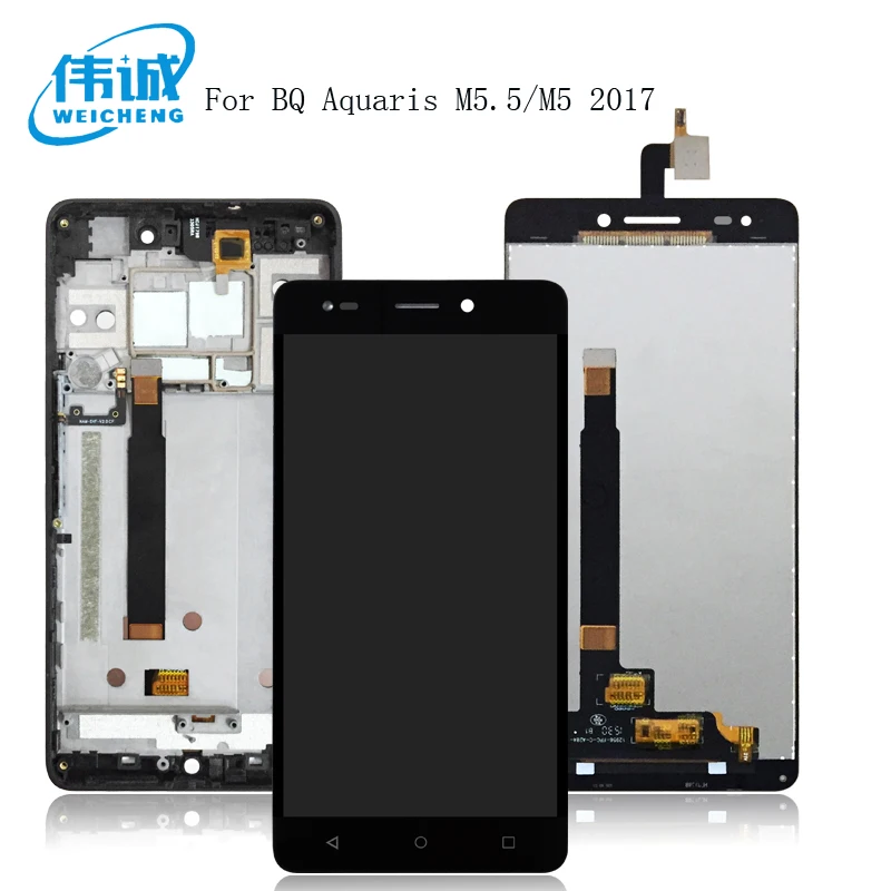 For BQ Aquaris M5.5 LCD Display With Frame Touch Screen Digitizer Assembly For BQ M5.5 M 5.5 M2017 M 2017 Sensro LCD Screen