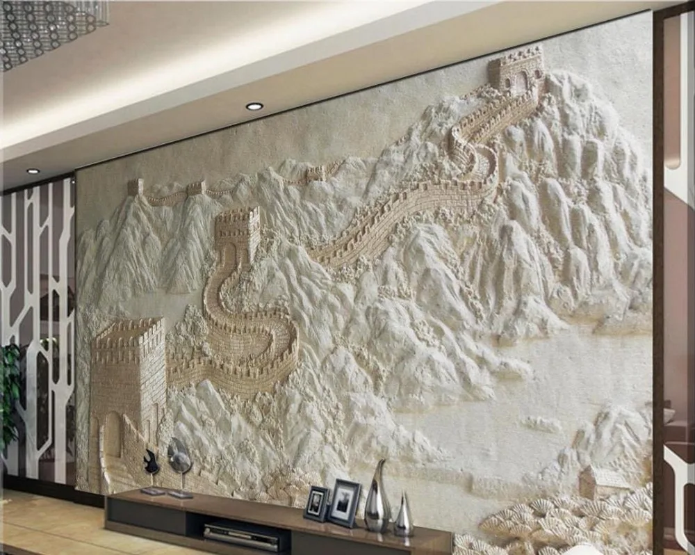 

Papel parede mural wallpaper Stereoscopic TV backdrop sandstone relief 3d room wallpaper landscape