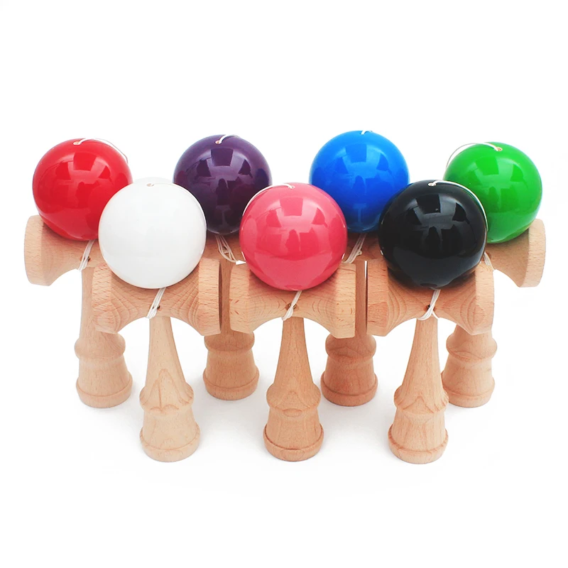 Free Shipping Wooden Toys Outdoor Sports Toy Ball Kendama Ball PU Paint 18.5cm Strings Professional Adult Toys Leisure Sports