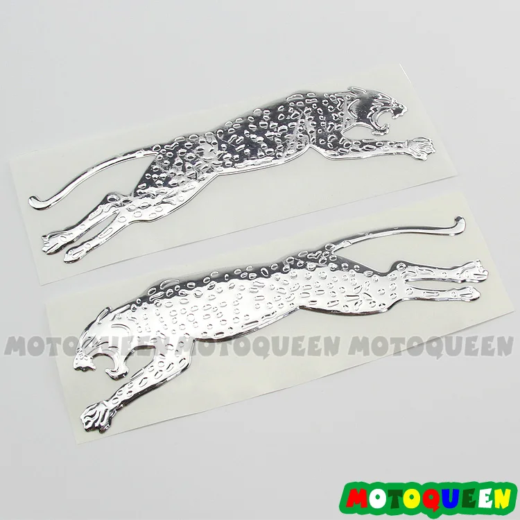 3D Leopard Auto Motocicleta Etiqueta, Emblema do capacete do caminhão, Tank Pad Decalques para Haley, Honda, Yamaha, Ninja, Kawasaki, Suzuki, 2pcs, par