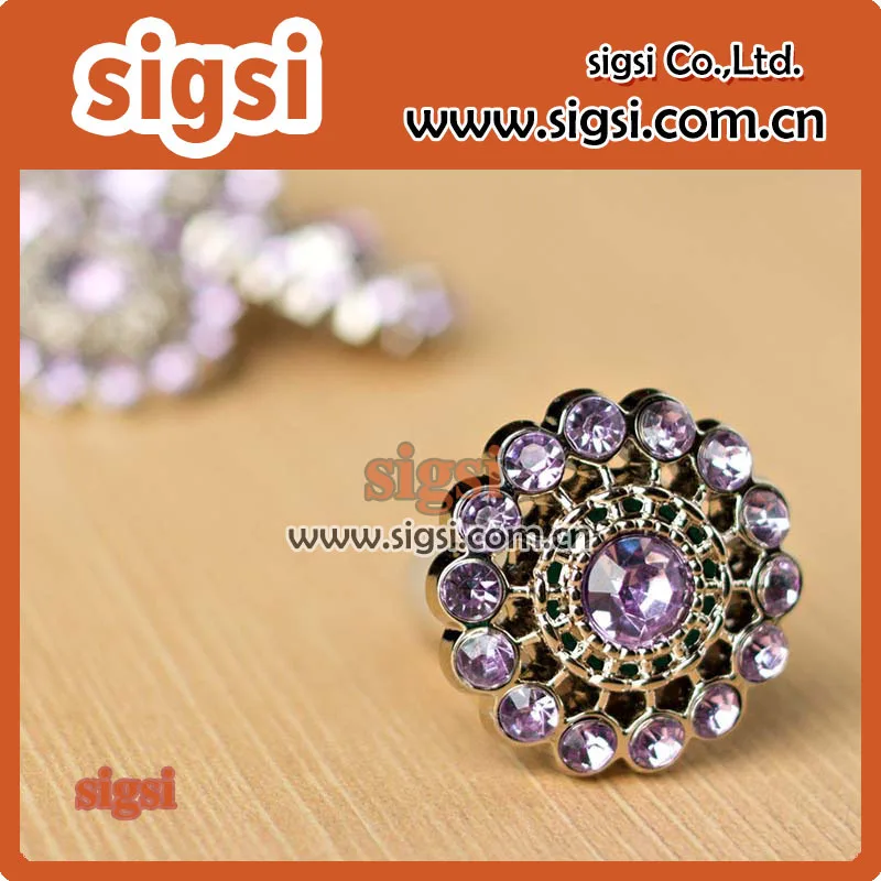 

Purple flower style color crystal acrylic rhinestone button for garniture