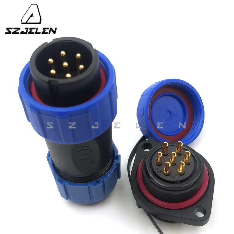 SP2110, 7pin Led Lighting Connector, High Quality Ip68 Waterproof Connector,Industrial Power Cable Connector 7 Pin Plug Socket