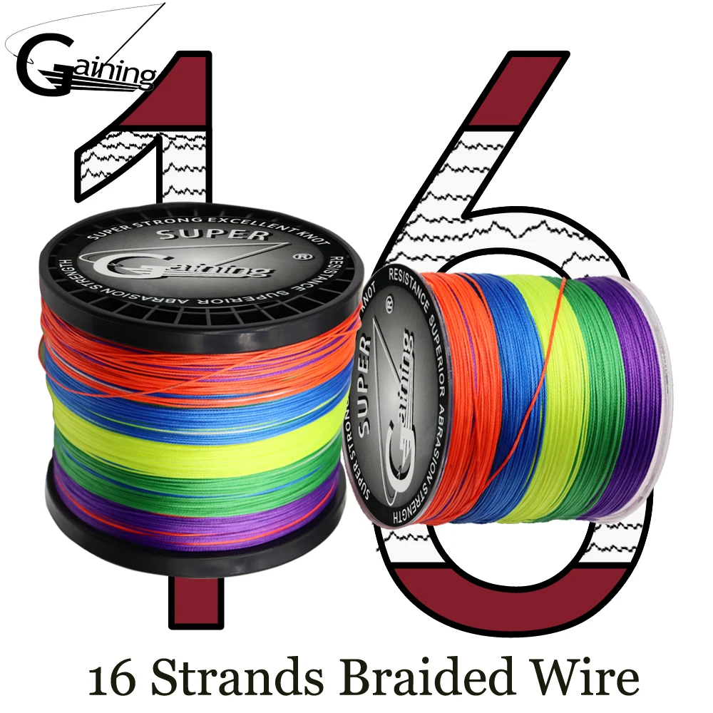 16 Strands Braid Fishing Line Multifilament300m 500m 1000m 1500m Multicolor Super Strong Japan PE Line Saltwater Fishing