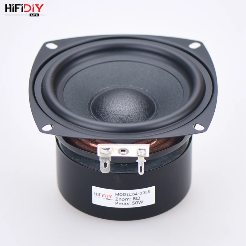 HIFIDIY LIVE HIFI 4 inch 4.5" Midbass Woofer speaker Unit  4 / 8 OHM 50W cotton and hemp fiber basin Loudspeaker B4-105S