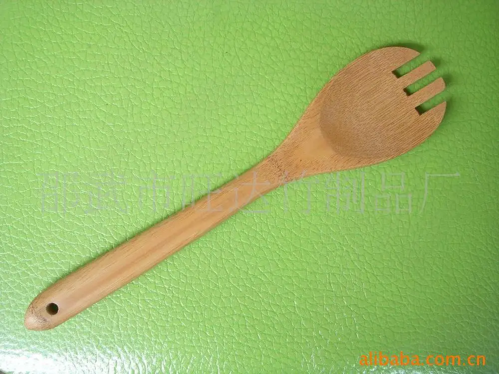 Round handle and flat handle fork spoon, carbonized bamboo can qualities