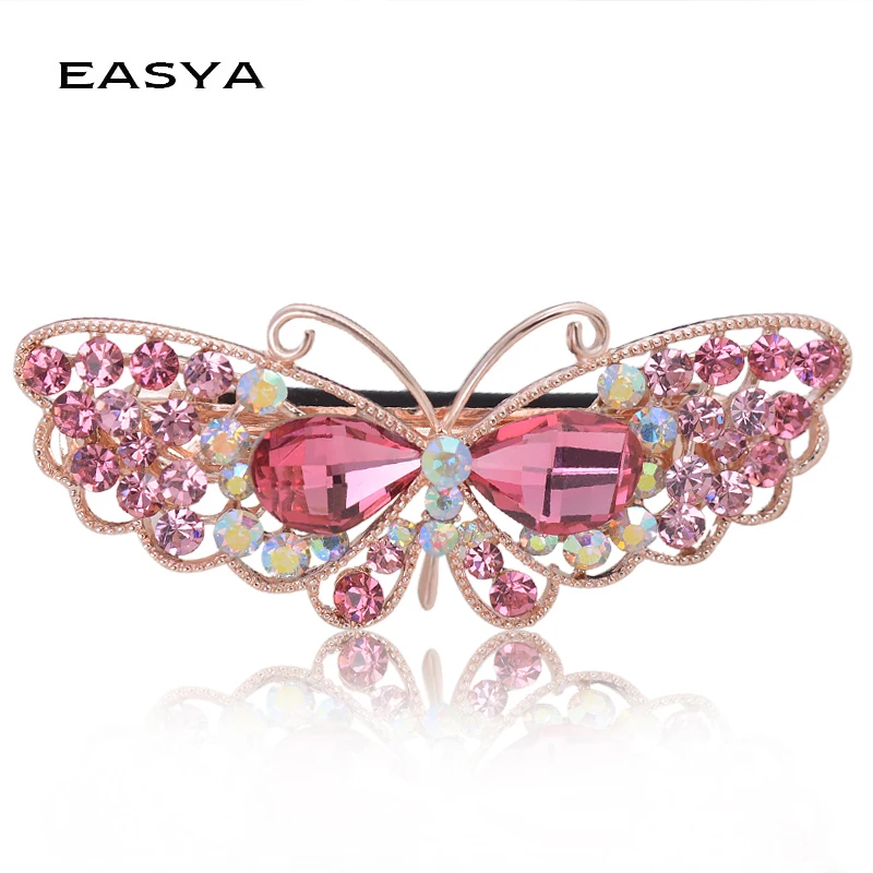 Korean Fashion Butterfly Crystal Rhinestone Hairpin Girls Hair Jewelry Manufacturers