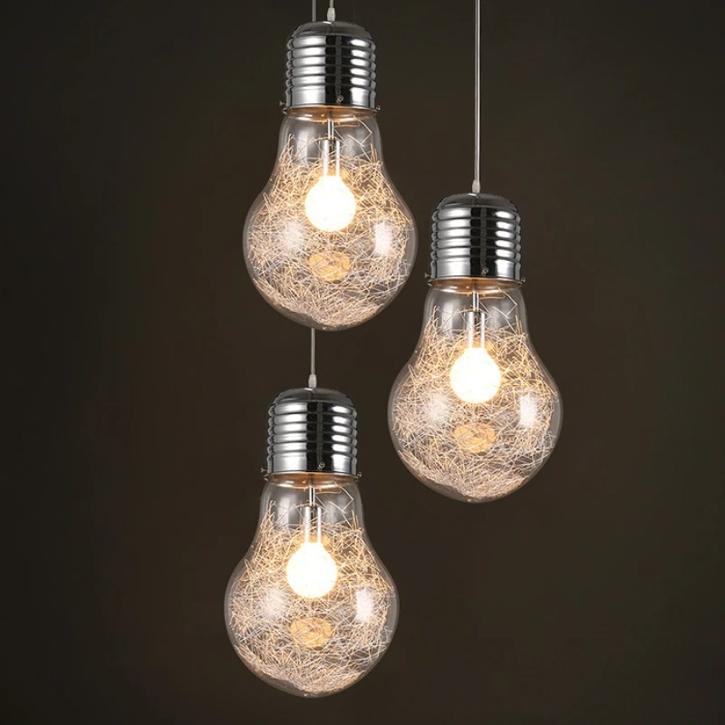 Wonderland Creative Pendant Light Lustre Lamp  iron glass big bulb vintage lamp bar Russian warehouse 300mm * 450mm large