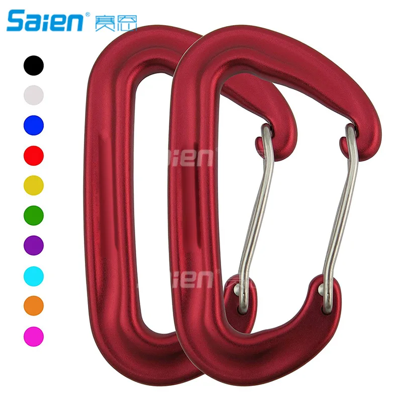 

Aluminium 12KN Wiregate Carabiners Rated 2645 LBS Each Heavy Duty Lightweight Carabiner Clips for Hammock Rocking Camping