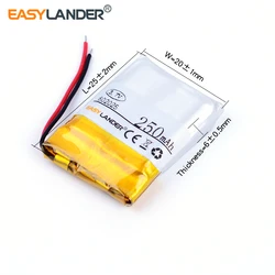 602025 3.7V 250mAh akumulator polimer li akumulator litowo-jonowy do mp3 mp4 mp5 gps głośnik zabawki dyktafon w kształcie długopisu 062025 601924