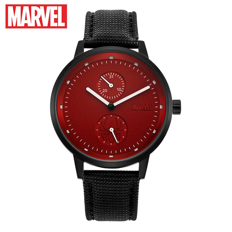 Marvel Avengers spider man men quartz Watches Leather steel strap calendar Luxury M-9028 new Relogio Masculino