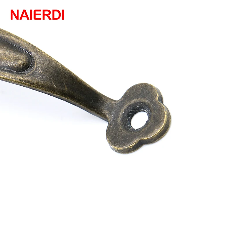 NAIERDI 5PCS Antieke Bronzen Kabinet Pulls Drawer Deurknoppen Sieraden Doos Handgrepen Kast Houten Vintage Handvatten Hardware