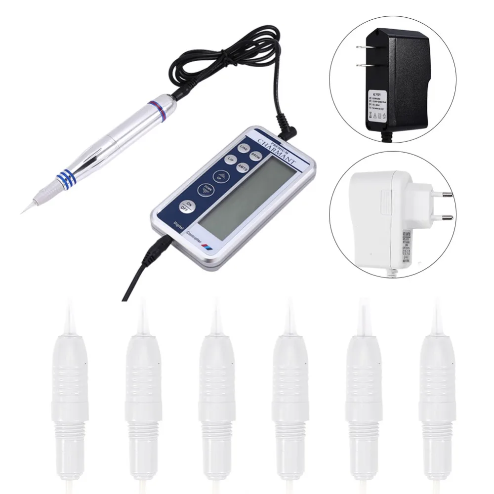 

Цифровая машинка для татуажа, Перманентный макияж, микроблейдинг, карандаш для бровей, губ, с картриджными иглами, принадлежности для татуировок, Временные татуировки, EU