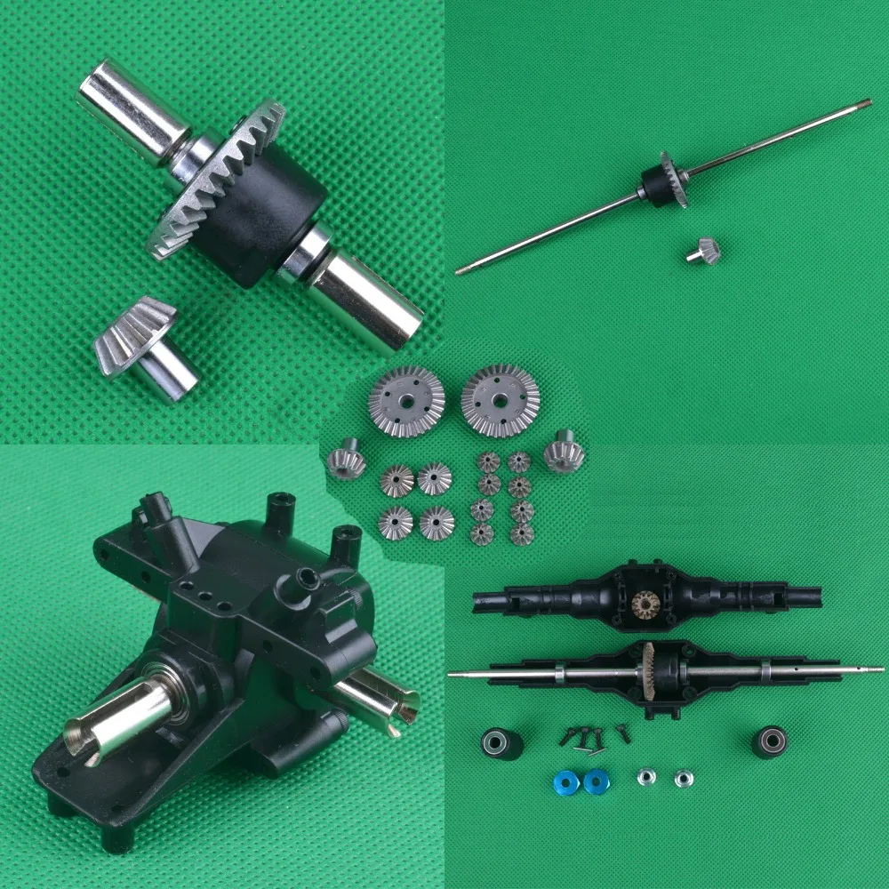 Newest! Metal upgrades Wltoys 12428 12423 12628 RC Car Spare Part upgrade metal Front Rear Differential Gear Set 12428-0091/0133