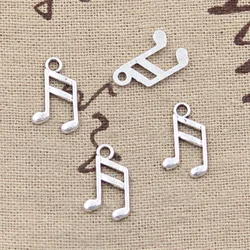 100pcs Pendenti e Ciondoli Bella Nota Musicale 13x8mm Argento Antico Colore Placcato Pendenti con gemme e perle Che Fanno FAI DA TE Fatti A Mano Tibetano Argento dei Monili di colore