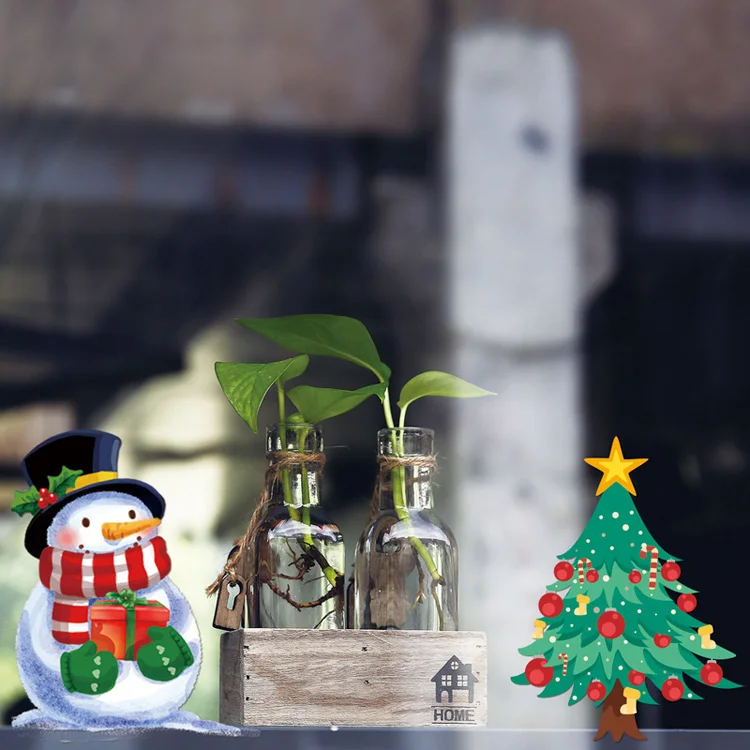 Weihnachtsdekoration, Wandaufkleber für Toilette, Kühlschrank, Schrank, Glas, Fenster, Heimdekoration, Kunst-Aufkleber, Tapeten-Wandbild-Aufkleber – Detail 9