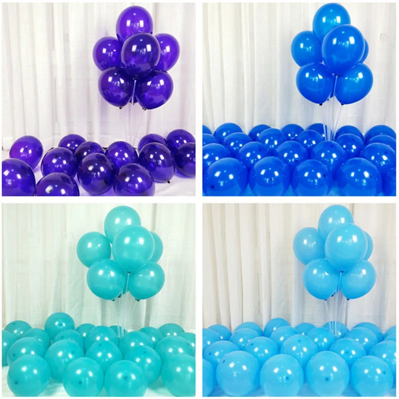 5pcs 12inch 5inch Blue Ballon New Year Decoration 2019 Ballon Decorations Birthday Balons Party Baby Shower Boy Hot Air Balloons