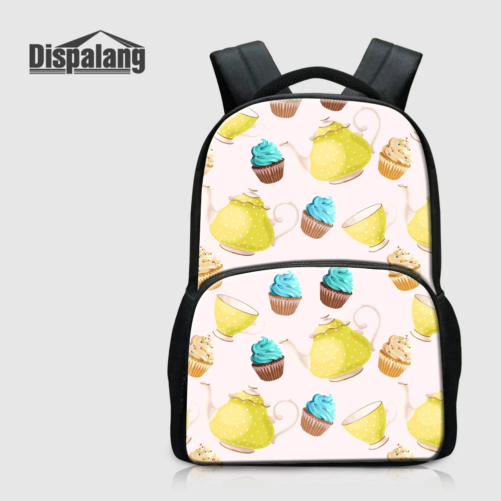 Dispalang Icecream Printed Laptop Backpacks For Women 17 Inch College Students School Bags Canvas Bookbags Teenage Girls Mochila