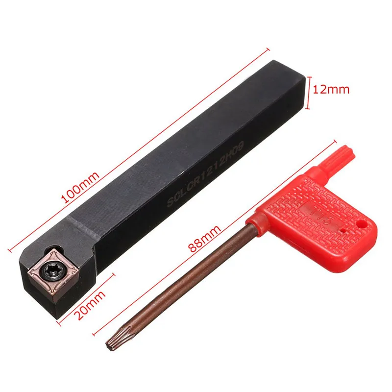 SCLCR1212H09 Giá Đỡ Tiện Dụng Cụ Cắt Với 10 Chiếc CCMT09T304-PM Lưỡi Dao Lắp CNC 100Mm