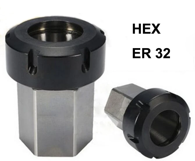 Hex ER32 Collet Chuck Tool Holder Spring Holder Collet Block 45x65mm for Lathe Mini Engraving Machine