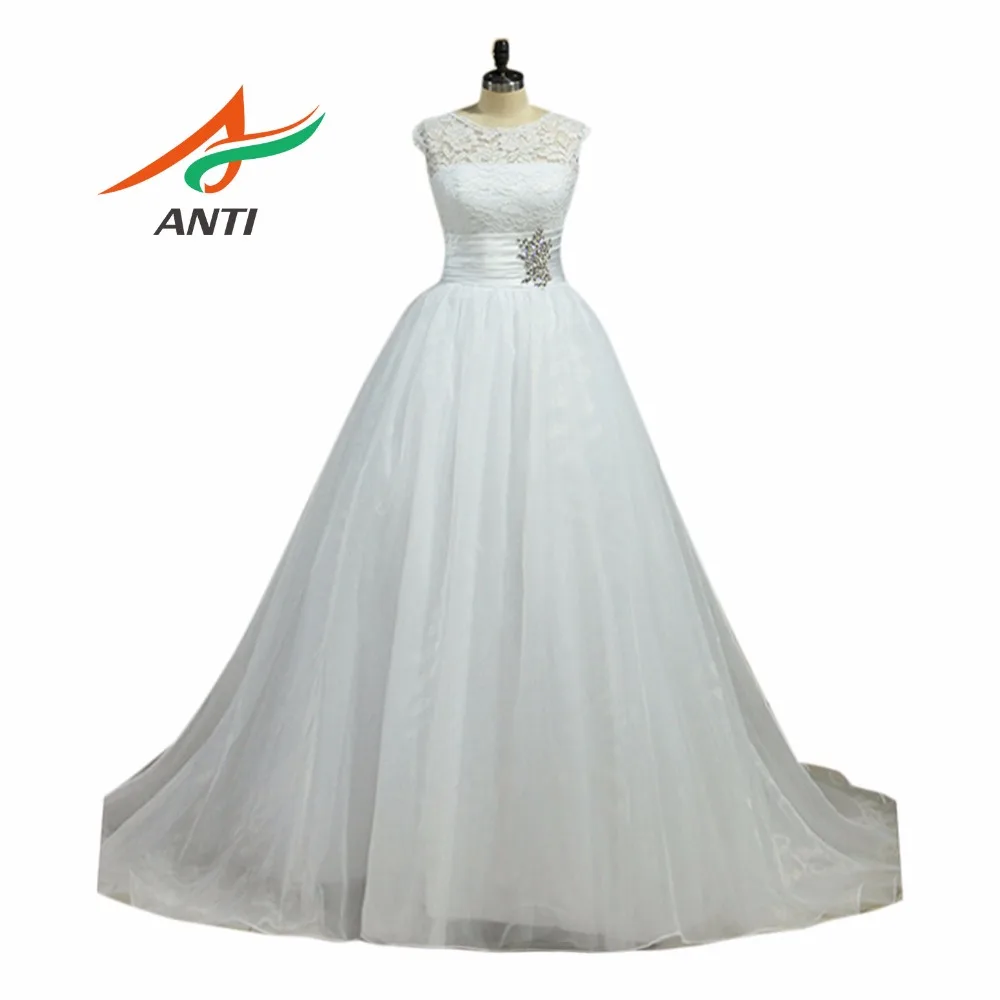 ANTI Vintage Ball Gown Wedding Dress 2018 Court Train Cloud Princess Bride Dress Bridal Gown Plus Size Vestido De Noiva De Renda