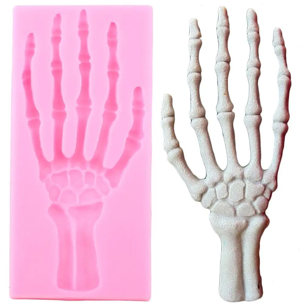 Halloween Hand Skeleton Silicone Molds DIY Baking Party Fondant Cake Decorating Tools Clay Candy Chocolate Gumpaste Moulds