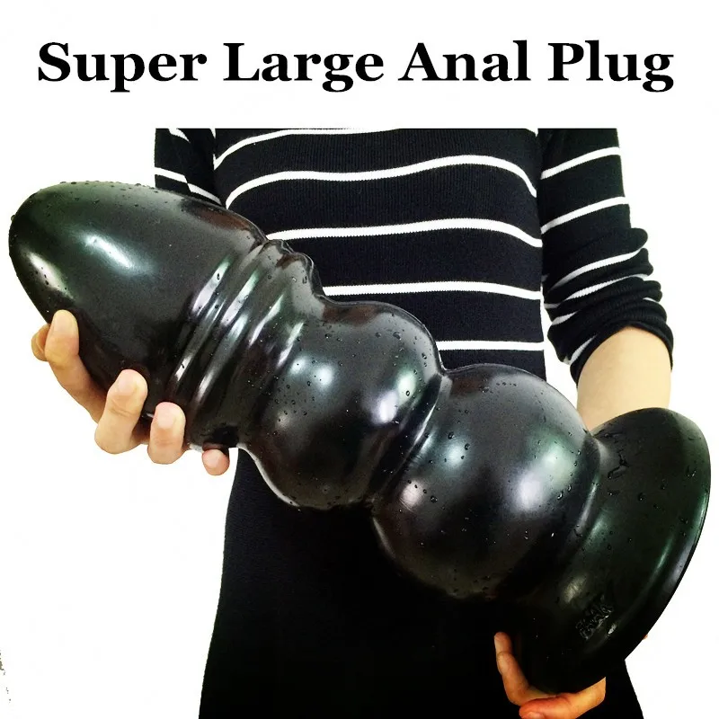 36*12.7cm Super big Anal Plug Black Anus Massage anal dilator Erotic Sex toy Butt Stopper Tower Shape giant anal dildo butt plug