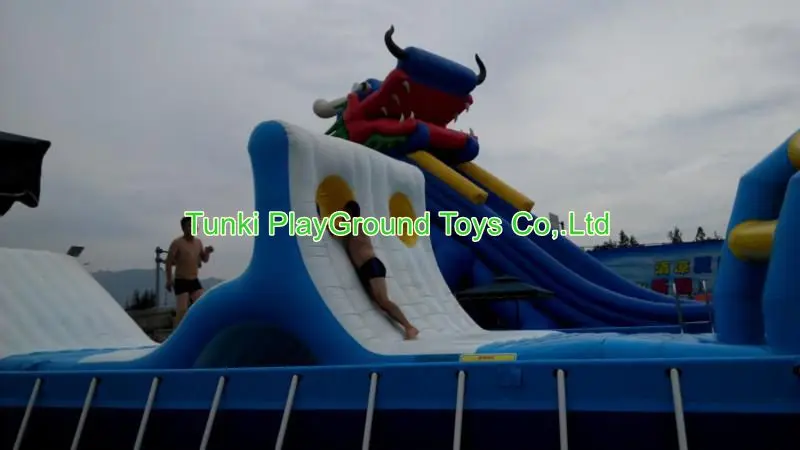 Professional Made Inflatable Trampoline,inflatable water slide and trampoline aqua fun inflatable water park